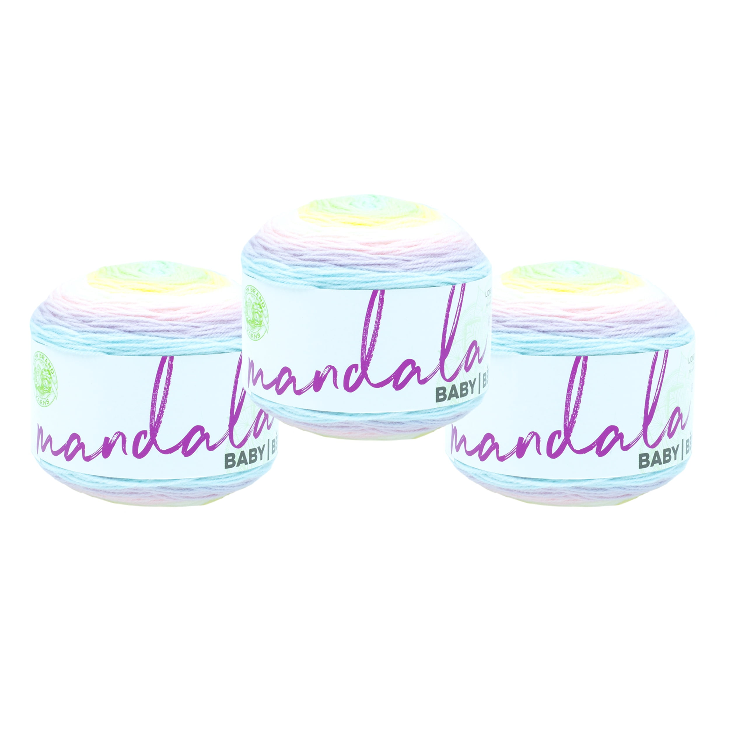 Lion Brand Yarn Mandala Baby Diagon Alley Light Acrylic Yarn 3 Pack
