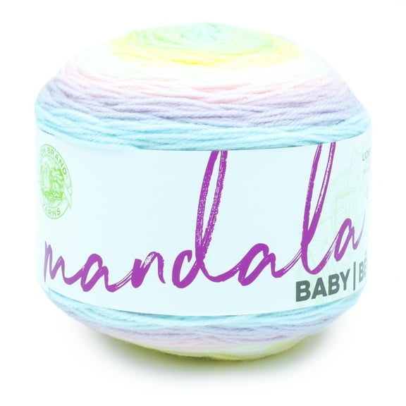 Lion Brand Yarn Mandala Baby Diagon Alley Self-Striping Light Acrylic Multi-Color Baby Yarn