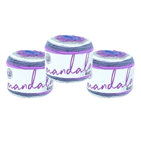 Lion Brand Yarn Mandala Baby Magic Moon Light Acrylic Yarn 3 Pack