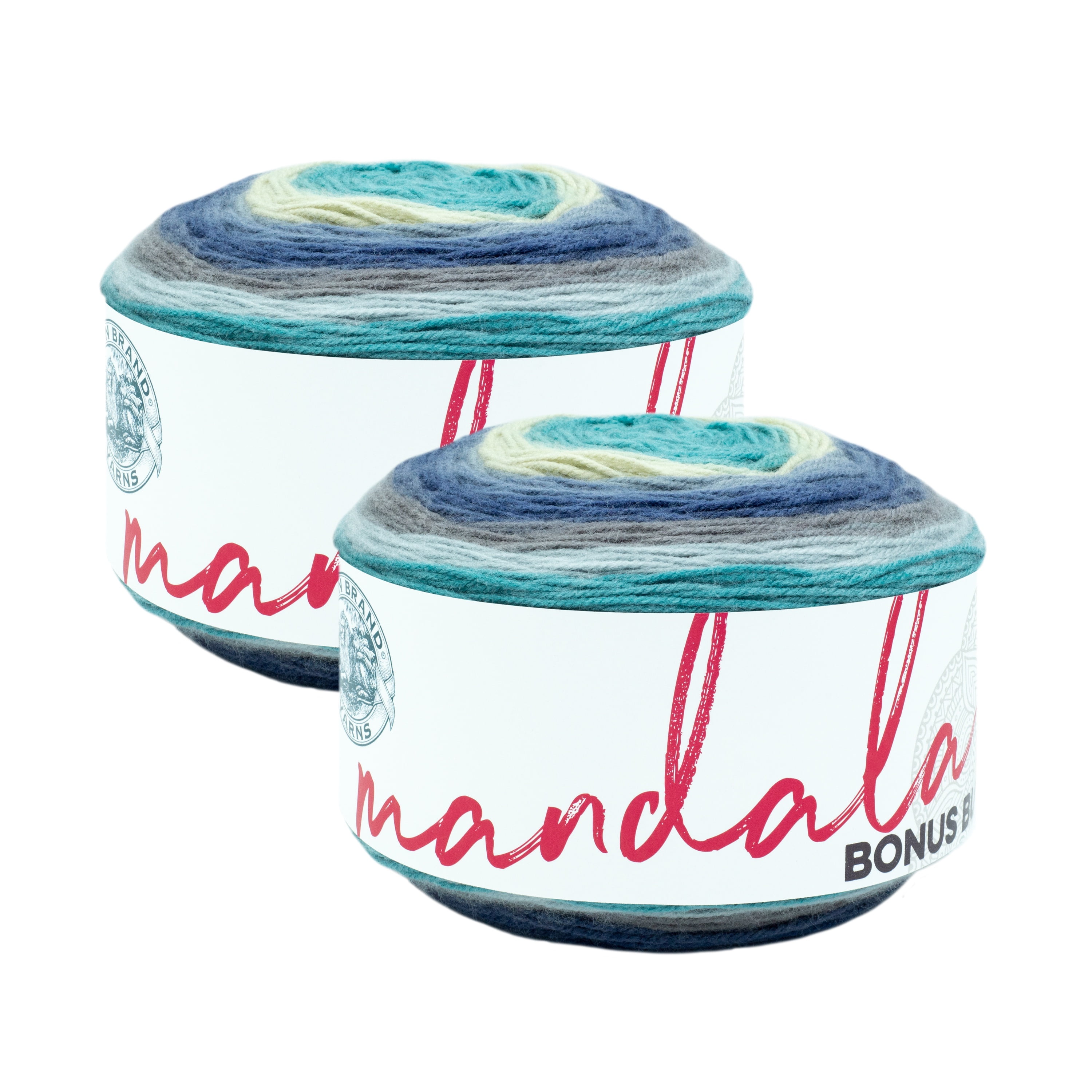 Lion Brand Yarn Mandala Bonus Bundle Babar Light Acrylic Yarn 2 Pack