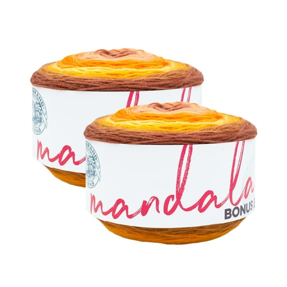 Lion Brand Yarn Mandala Bonus Bundle Elektro Light Acrylic Yarn 2 Pack