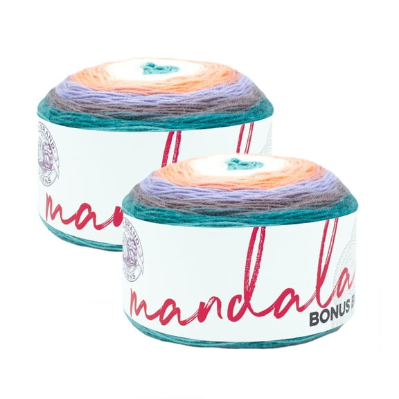 Lion Brand Yarn Mandala Bonus Bundle Pegasus Light Acrylic Yarn 2 Pack