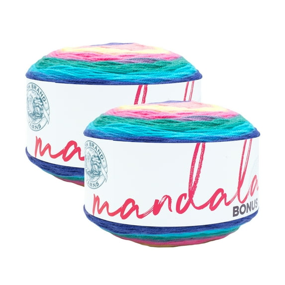 Lion Brand Yarn Mandala Bonus Bundle Wraith Light Acrylic Yarn 2 Pack