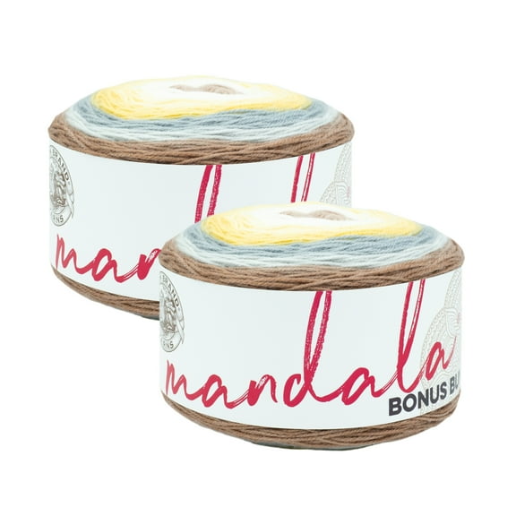 Lion Brand Yarn Mandala Bonus Bundle Yeti Light Acrylic Yarn 2 Pack