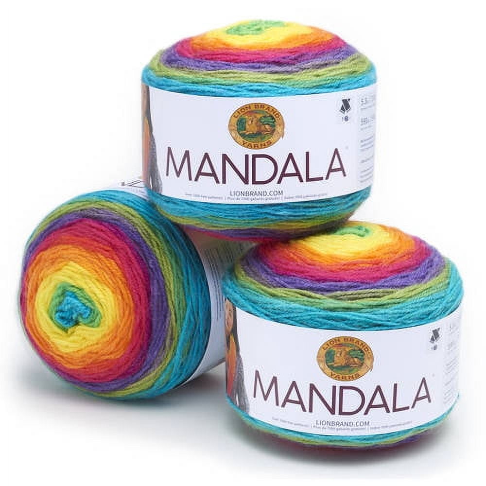 Lion Brand Yarn Mandala Gnome SelfStriping Light Acrylic Multicolor