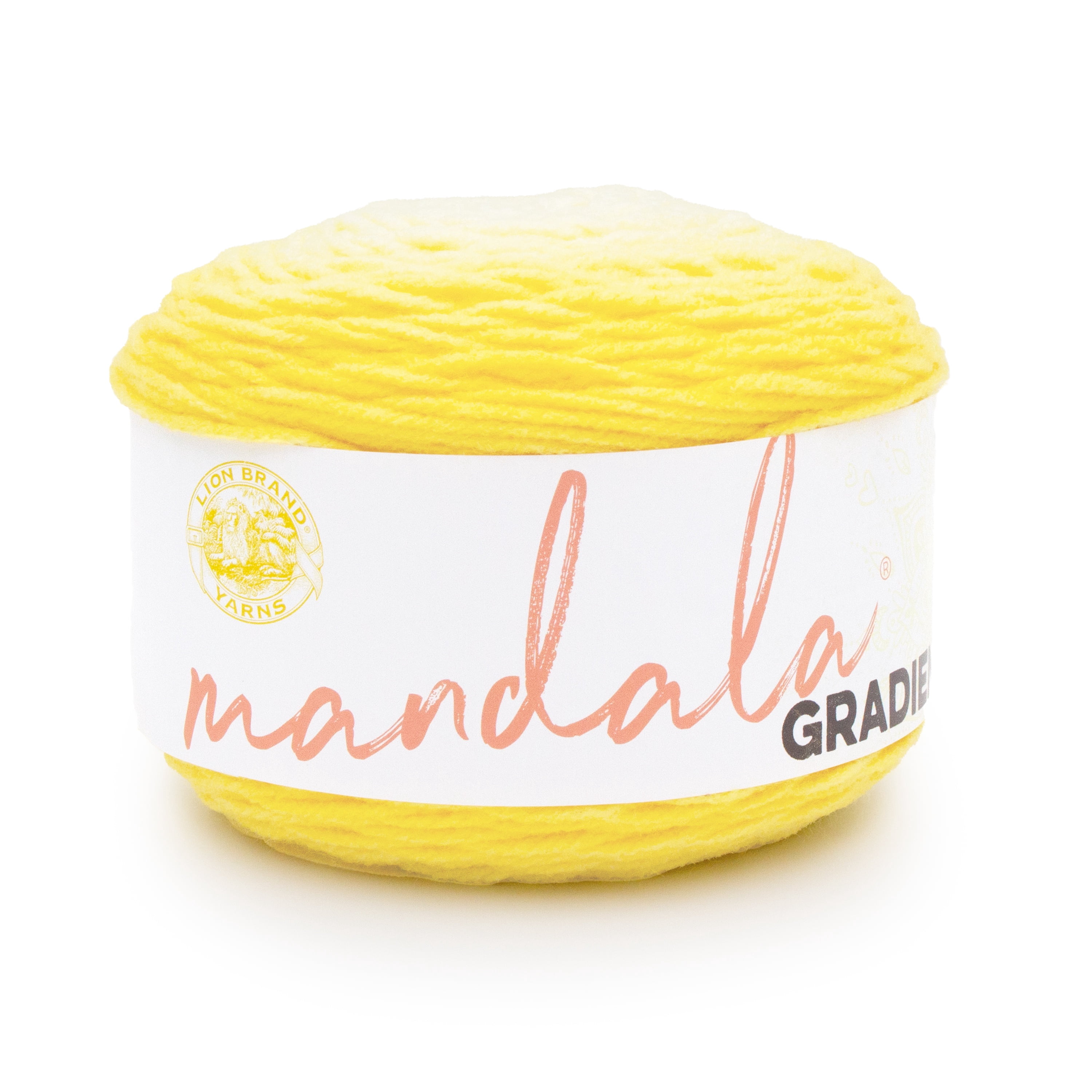 Lion Brand Yarn Mandala Gradient Yellow 558-207BV Acrylic Nylon Medium Weight, 295 yd 5.29oz Yarn
