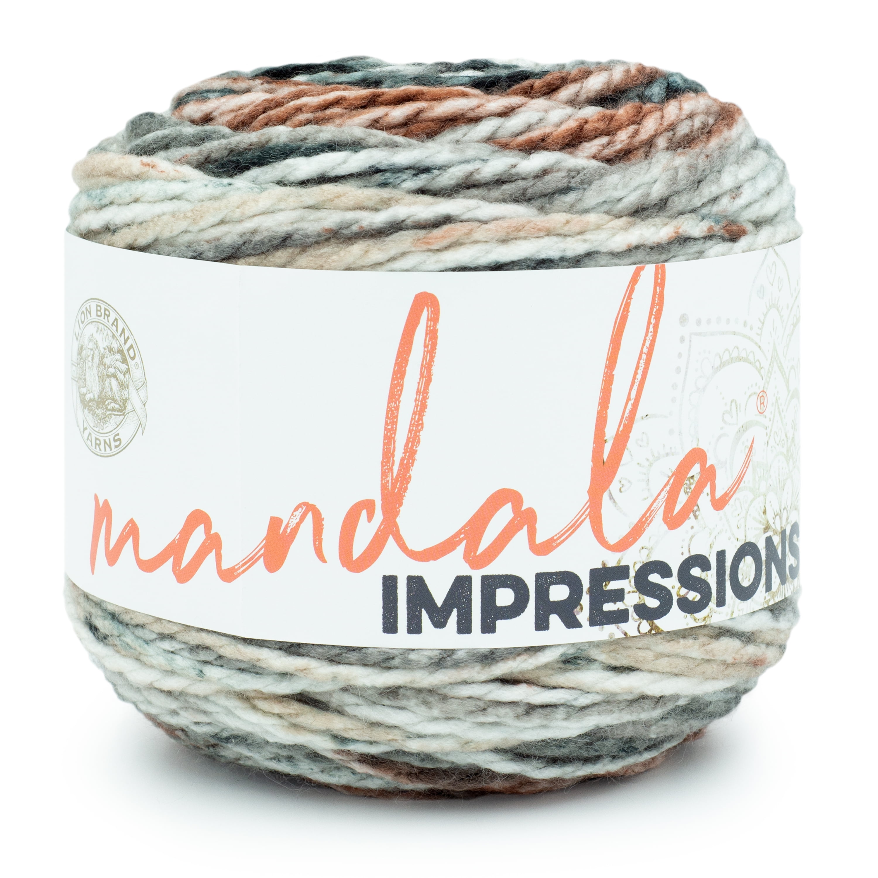 Lion Brand Yarn Mandala Impressions Nightfall Bulky Acrylic Multi-color Yarn 1 Cake