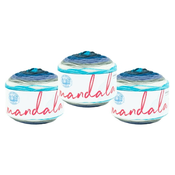 Lion Brand Yarn Mandala Mermaid Light Acrylic Yarn 3 Pack