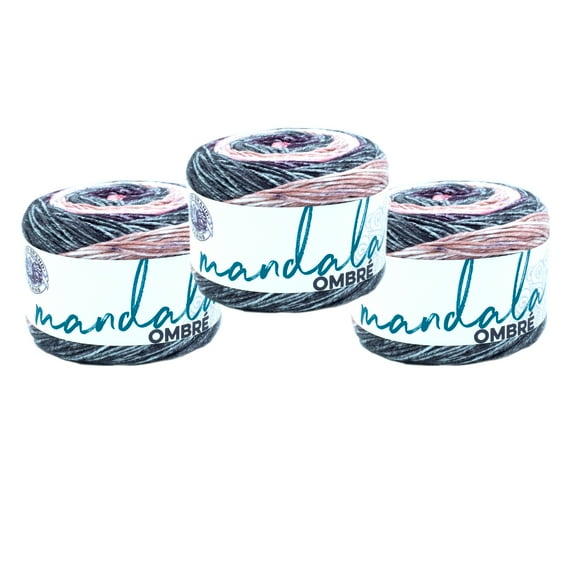 Lion Brand Yarn Mandala Ombré Felicity Medium Acrylic Yarn 3 Pack