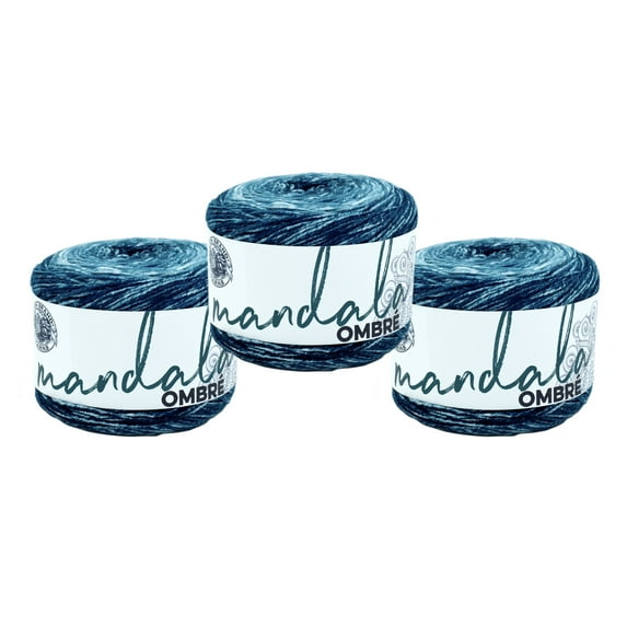 Lion Brand Yarn Mandala Ombré Harmony Medium Acrylic Yarn 3 Pack