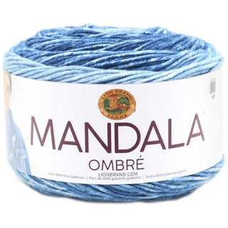 Lion Brand Genie Mandala Gray Turq Yarn Cake 525 217590 100