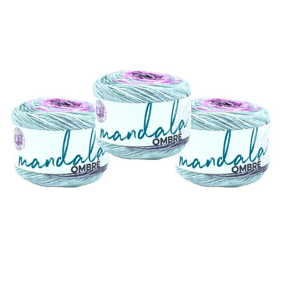 Lion Brand Yarn Mandala Ombré Joy Medium Acrylic Yarn 3 Pack