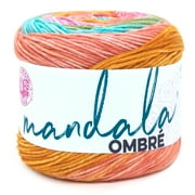 Lion Brand Yarn Mandala Ombre Tranquil Ombre Cake Medium Acrylic Multi-color Yarn