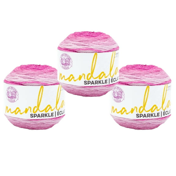 Lion Brand Yarn Mandala Sparkle Aries Light Acrylic Yarn 3 Pack