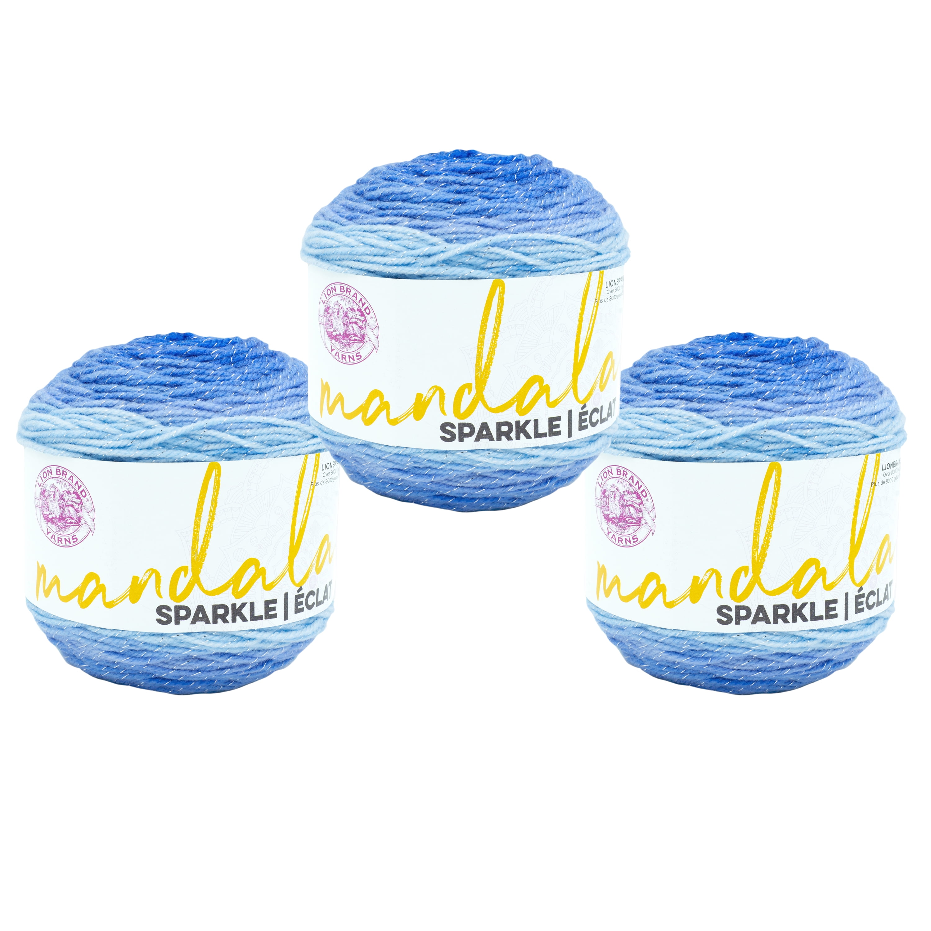 Lion Brand Yarn Mandala Sparkle Cepheus Light Acrylic Yarn 3 Pack