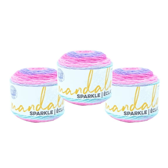 Lion Brand Yarn Mandala Sparkle Draco Light Acrylic Yarn 3 Pack
