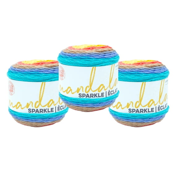 Lion Brand Yarn Mandala Sparkle Hercules Light Acrylic Yarn 3 Pack
