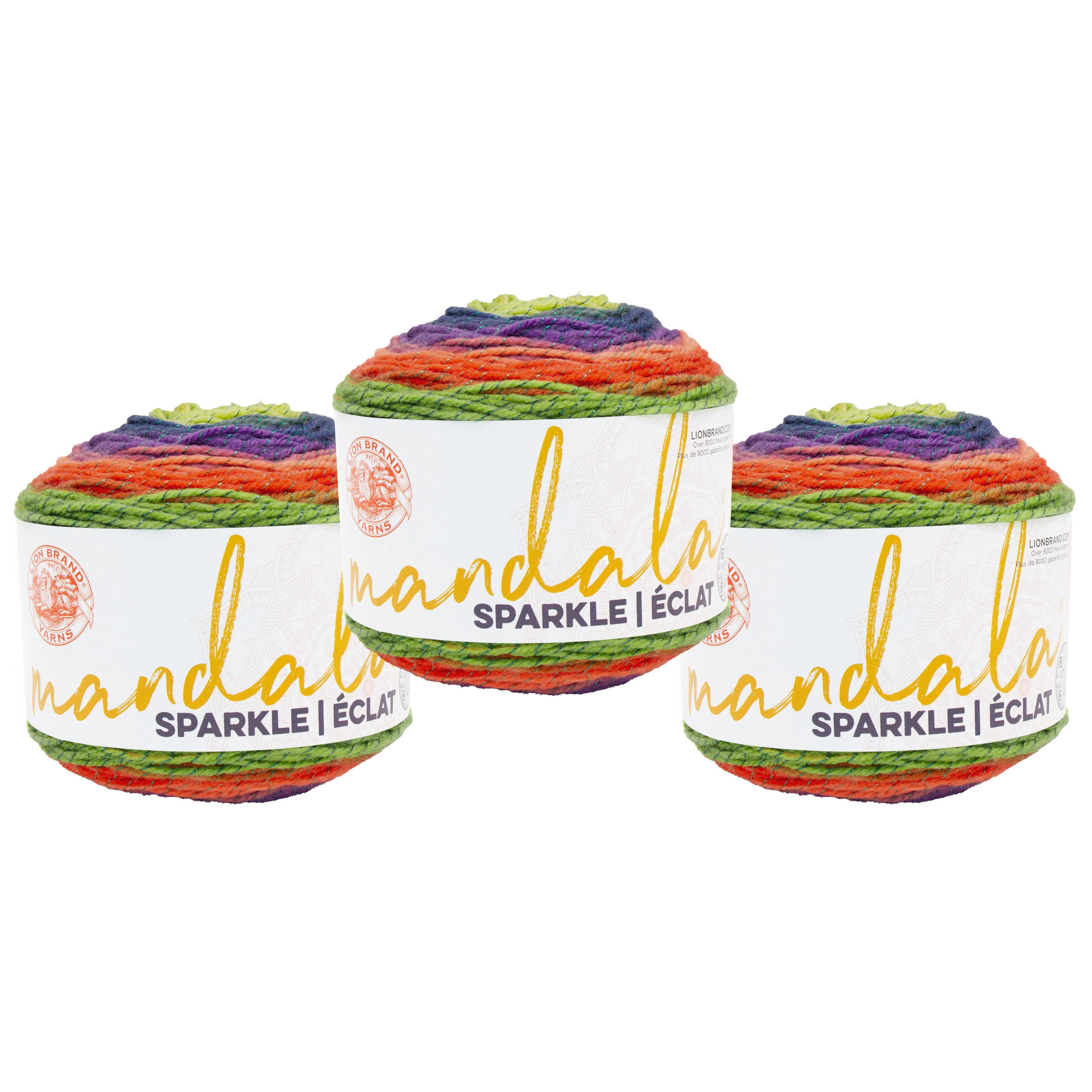 Lion Brand Yarn Mandala Sparkle Monoceros Light Acrylic Yarn 3 Pack