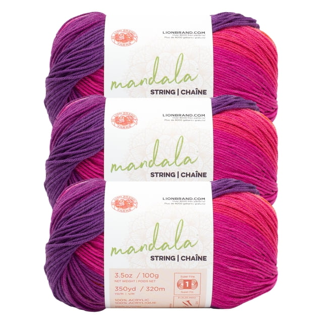 Lion Brand Yarn Mandala String Beats Super Fine Acrylic Multi-color ...