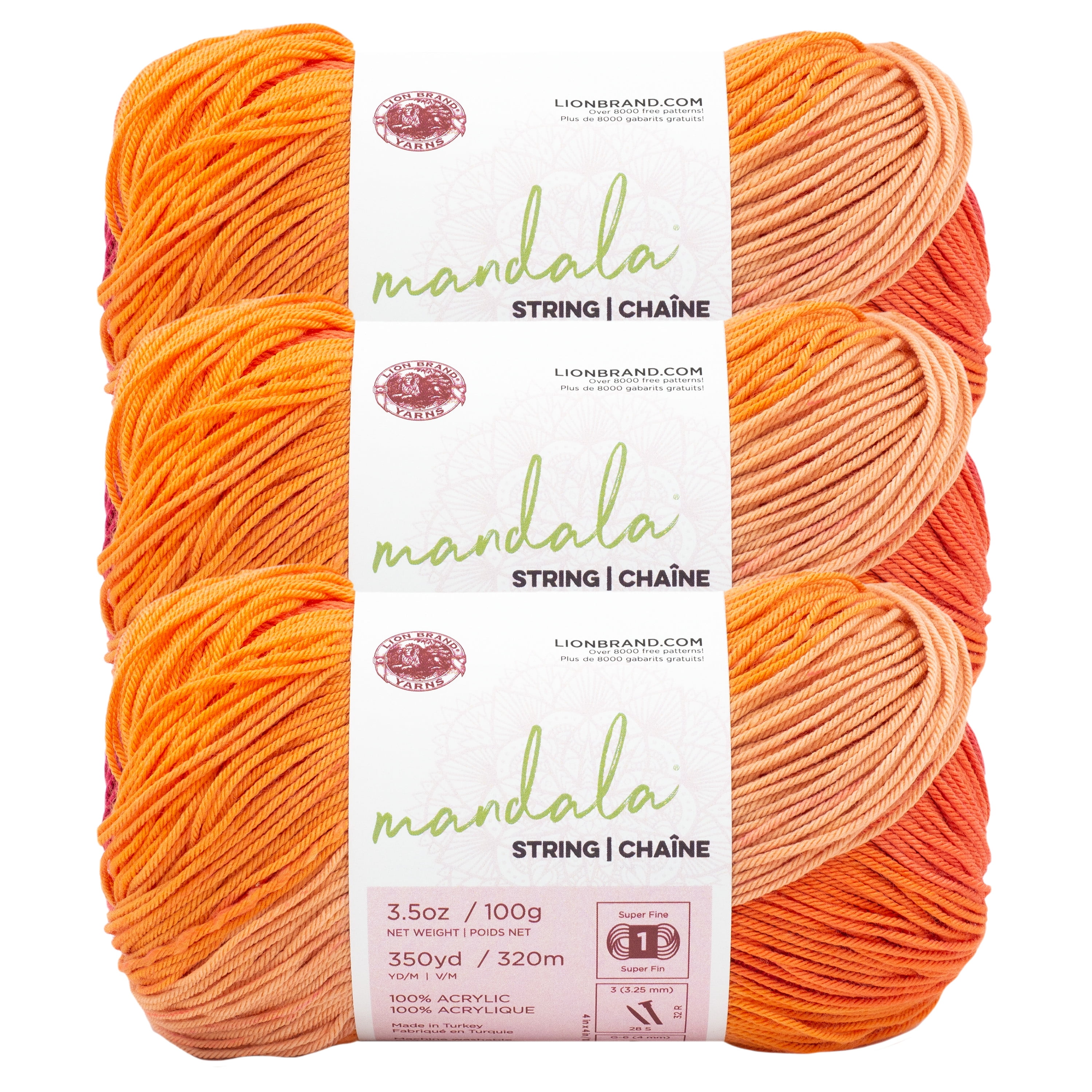 Lion Brand Yarn Mandala String Jingle Super Fine Acrylic Multicolor