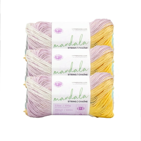 Lion Brand Yarn Mandala String Rock Super Fine Acrylic Yarn 3 Pack