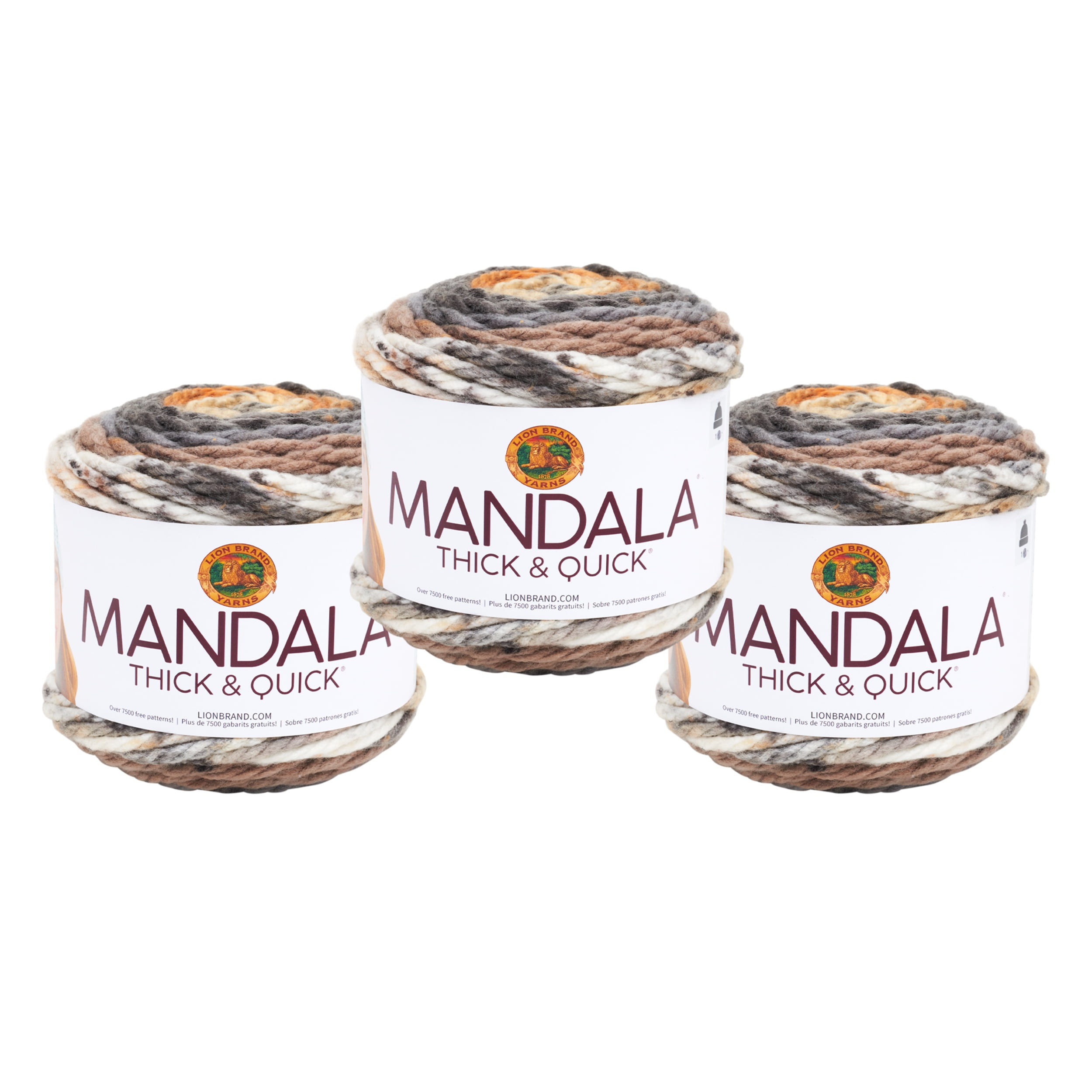 Lion Brand Yarn Mandala Thick & Quick Stairwell Super Bulky Acrylic Yarn 3 Pack