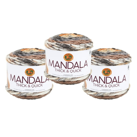 Lion Brand Yarn Mandala Thick & Quick Stairwell Super Bulky Acrylic Yarn 3 Pack