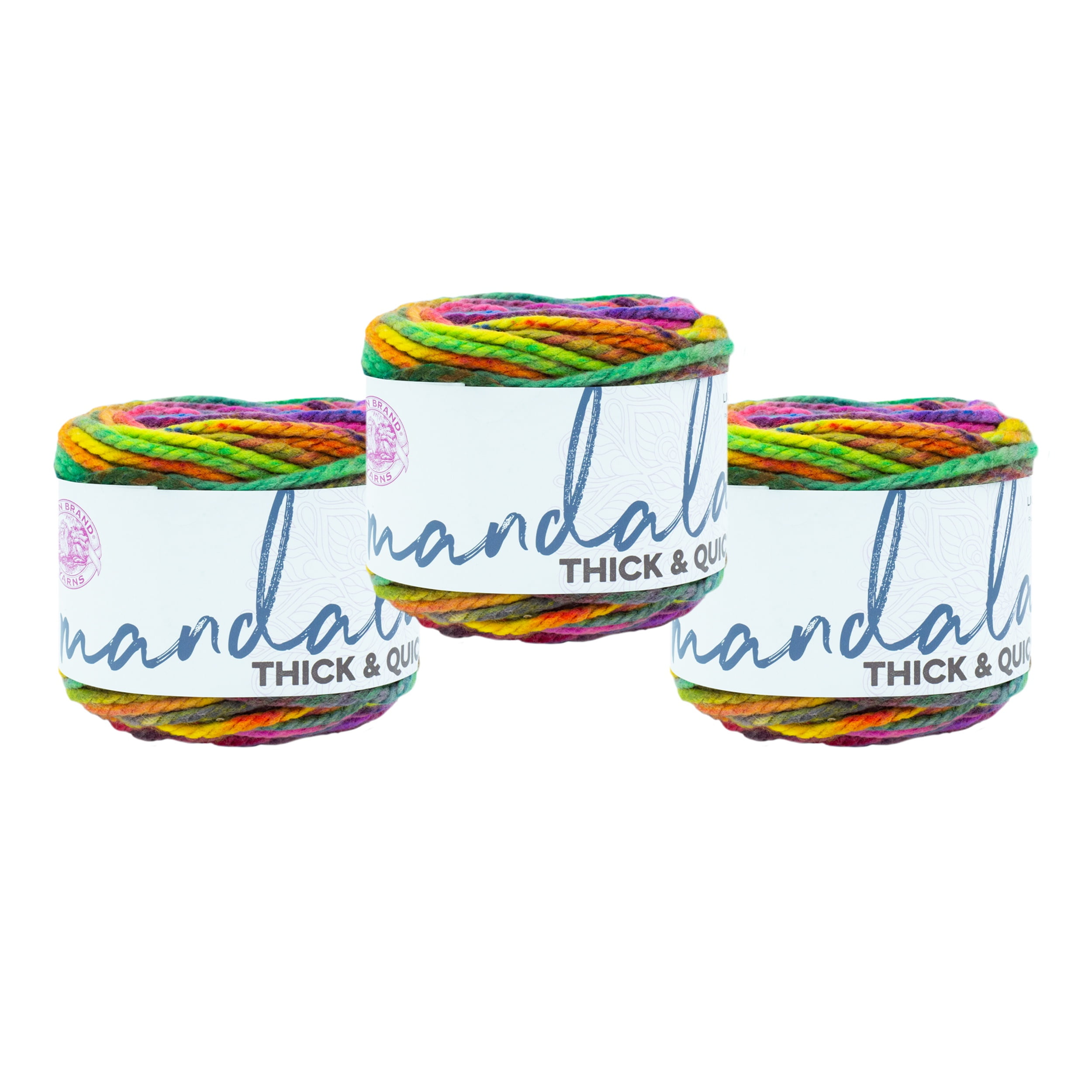 Lion Brand Yarn Mandala Thick & Quick Swirl Super Bulky Acrylic Yarn 3 Pack