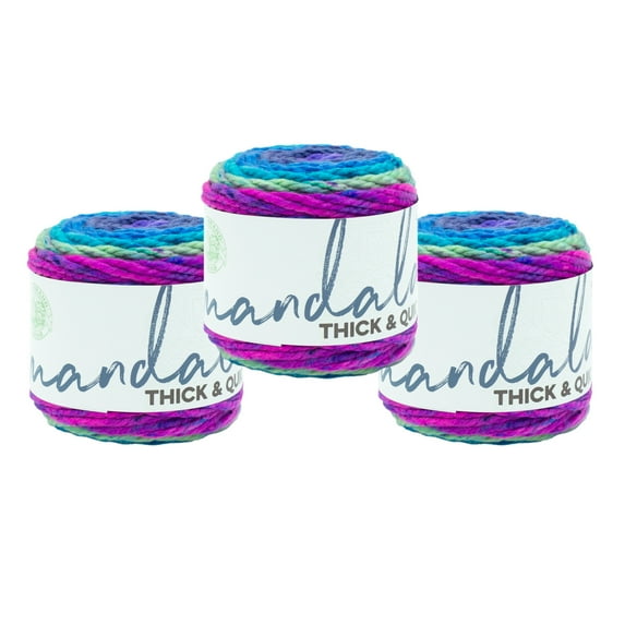 Lion Brand Yarn Mandala Thick & Quick Vortex Super Bulky Acrylic Yarn 3 Pack