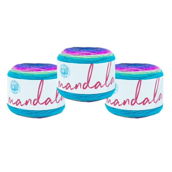 Lion Brand Yarn Mandala Troll Light Acrylic Yarn 3 Pack