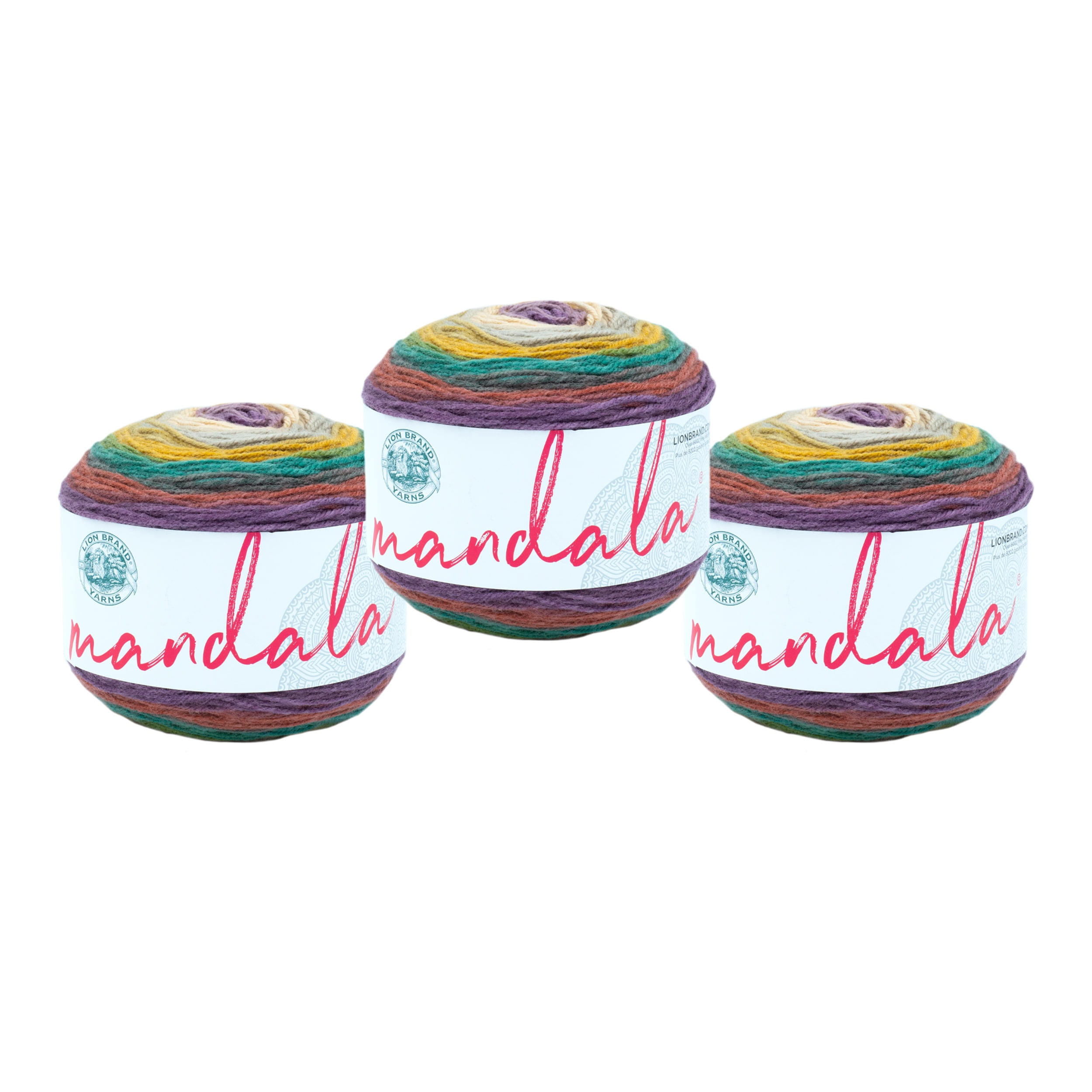 Lion Brand Mandala Warlock Light Acrylic Crochet Yarn, 3 Pack, Machine Washable