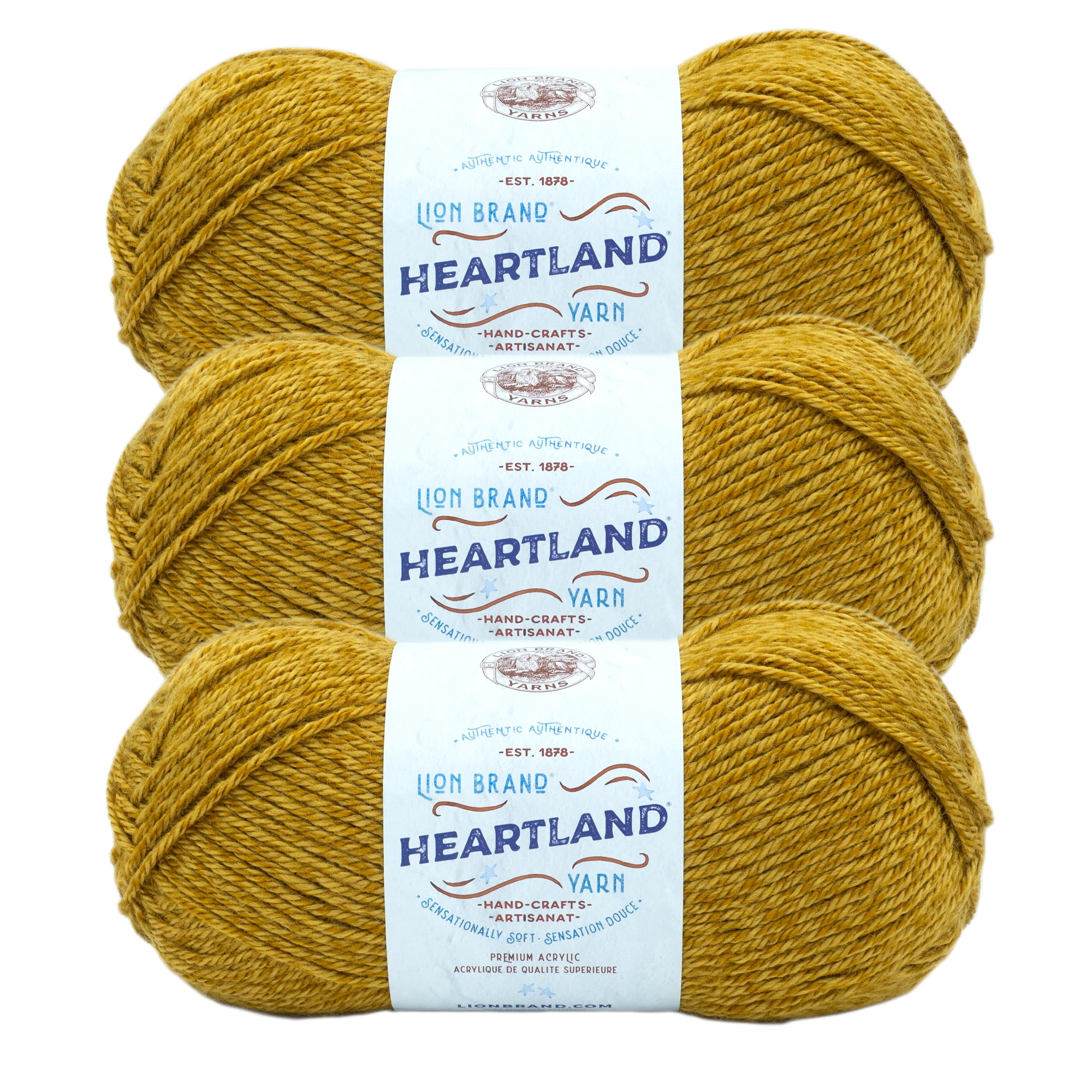 Lion Brand Yarn Heartland Rocky Mountains Medium Acrylic Yarn Green 3 Pack  