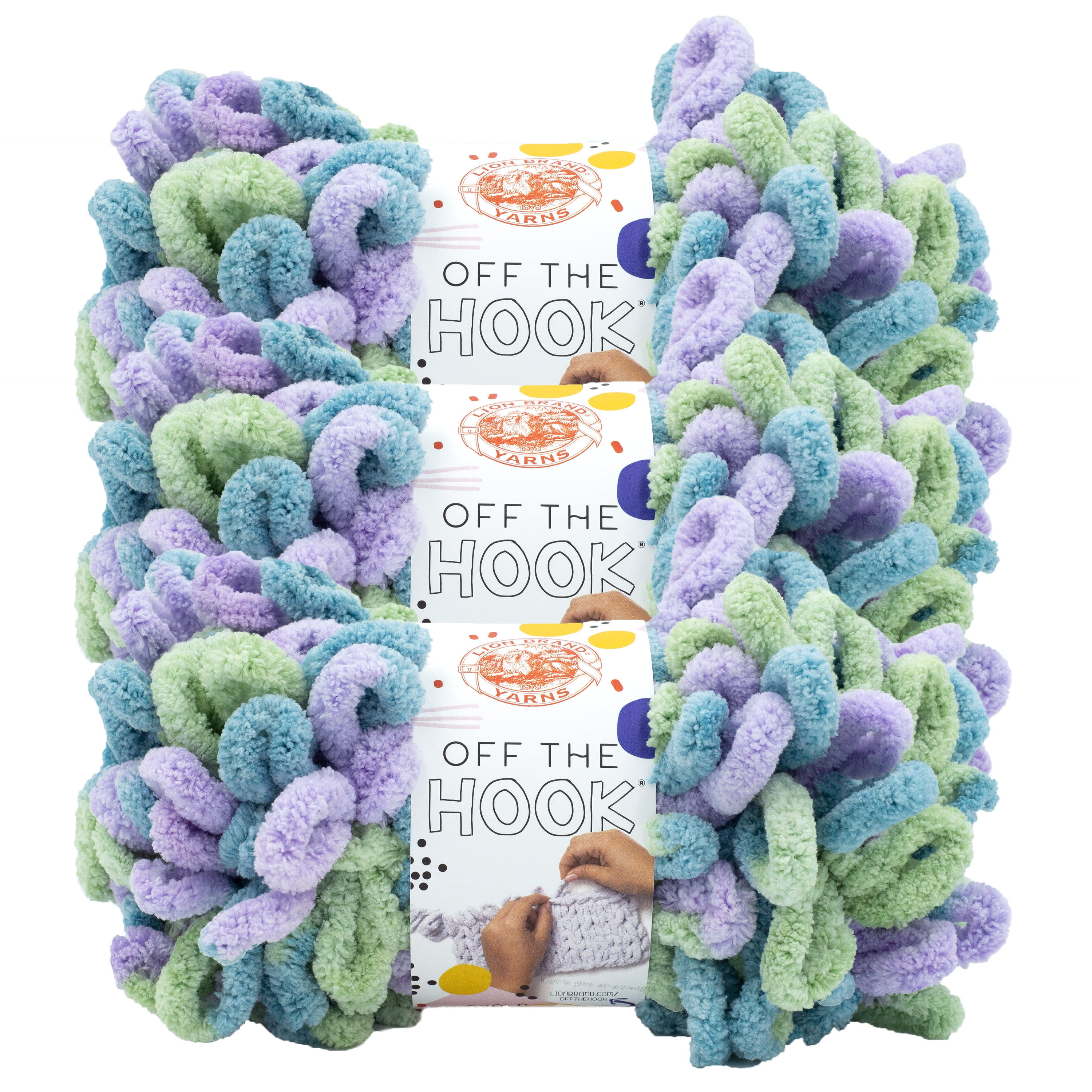 Lion Brand Yarn Off the Hook Voyage Jumbo Polyester Multi-color Yarn 3 Pack