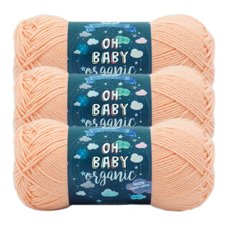 Lion Brand Yarn Oh Baby Coral Natrual Fiber Fine Cotton Orange Yarn 3 Pack  