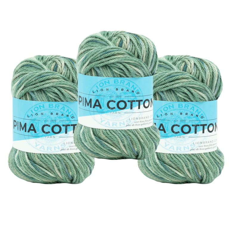 Lion Brand Yarn Pima Cotton Patagonia Basic Medium Cotton Multi-color Yarn  3 Pack 