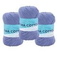 thumbnail image 1 of Lion Brand Yarn Pima Cotton Rain Cloud 762-148AB Medium Cotton 3 Pack, 1 of 4