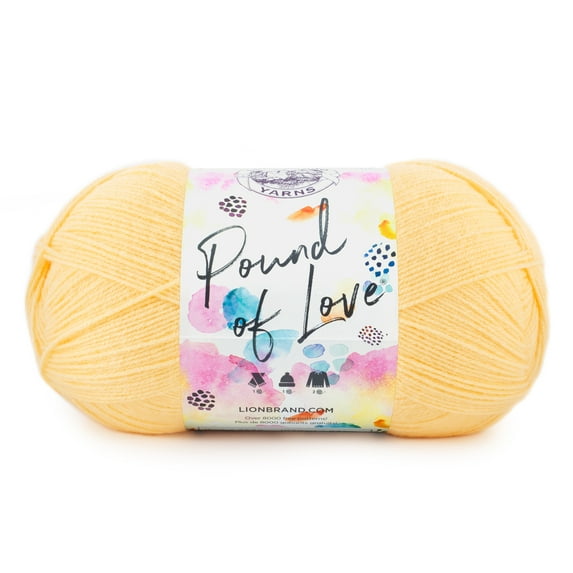 Lion Brand Yarn Pound of Love Honey Bee 4 Medium Worsted Yarn Yellow 16 oz 1020 yards