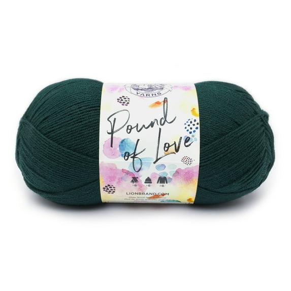 Lion Brand Yarn Pound of Love Hunter Green 550-131K Medium Premium Acrylic Yarn 2 Pack