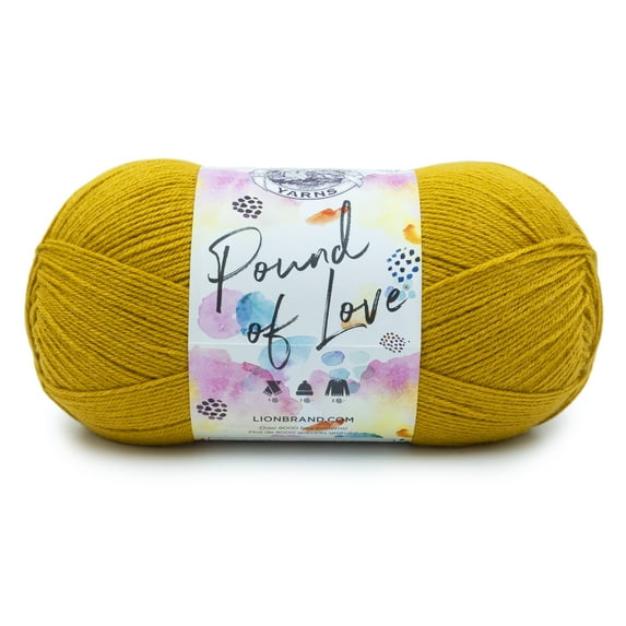 Lion Brand Yarn Pound of Love Maize 1 Pound Baby Medium Acrylic Yellow Yarn 1 Pack