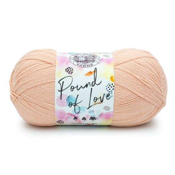 Lion Brand Yarn Pound of Love Pink Salt 4 Medium Worsted Yarn Pink 16 oz 1020 yards