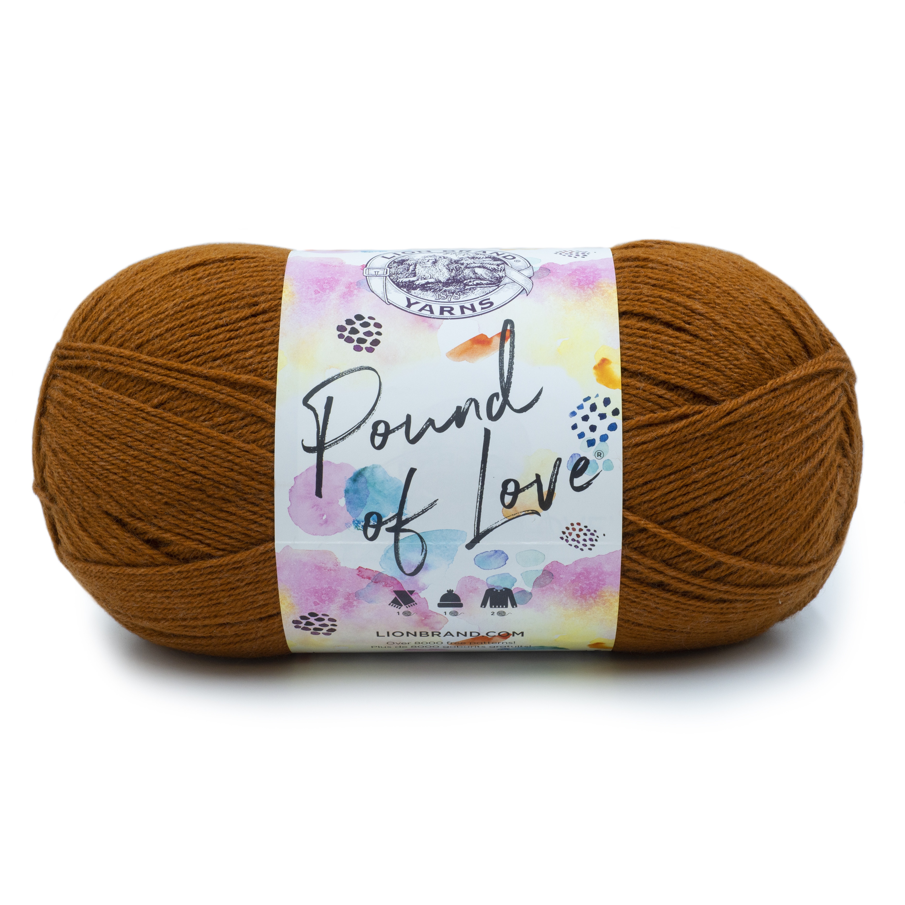 Lion Brand Yarn Pound of Love Umber 1 Pound Baby Medium Acrylic Brown Yarn  1 Pack 