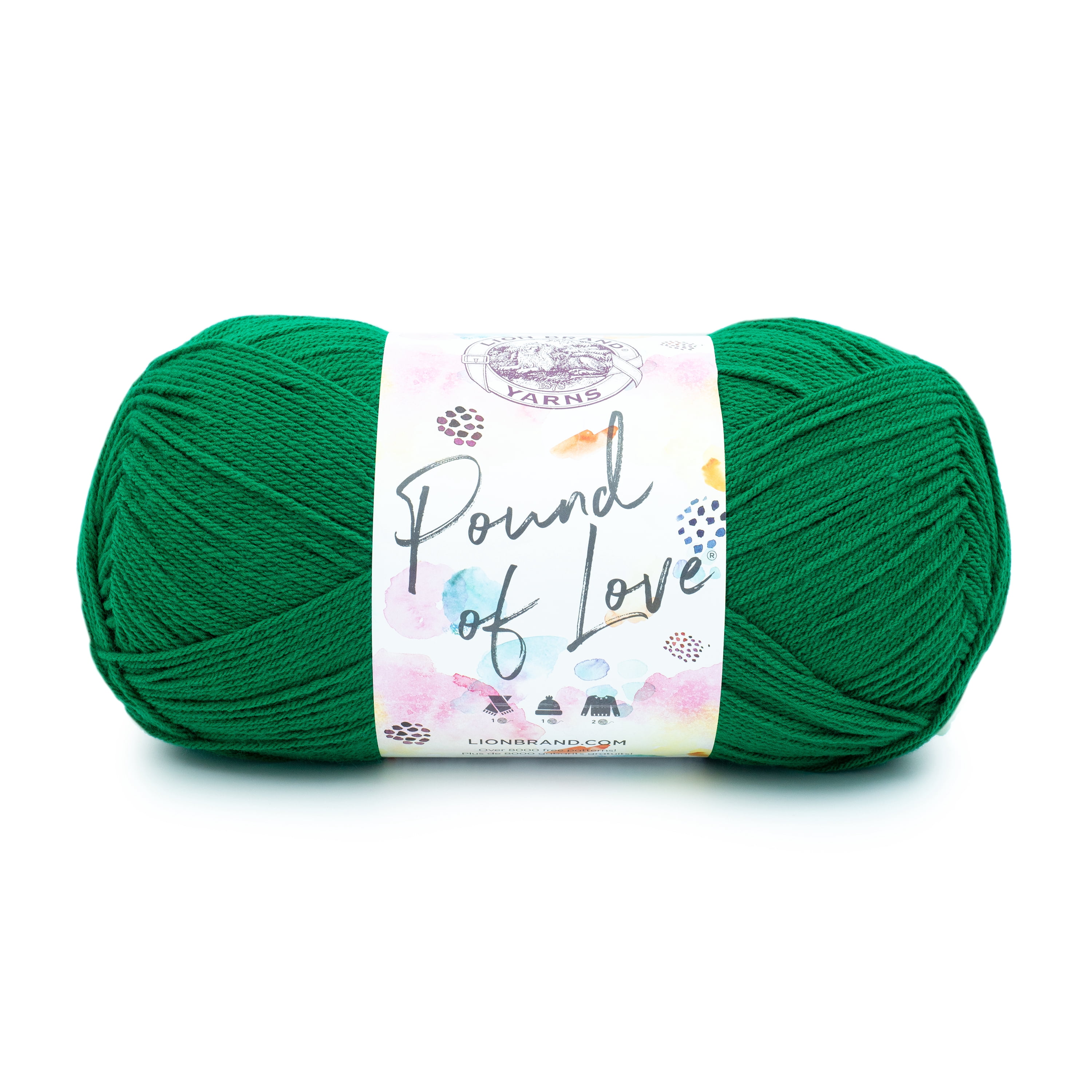 Lion Brand Yarn Pound of Love Wintergreen 550-174Y Medium Premium Acrylic Yarn 2 Pack