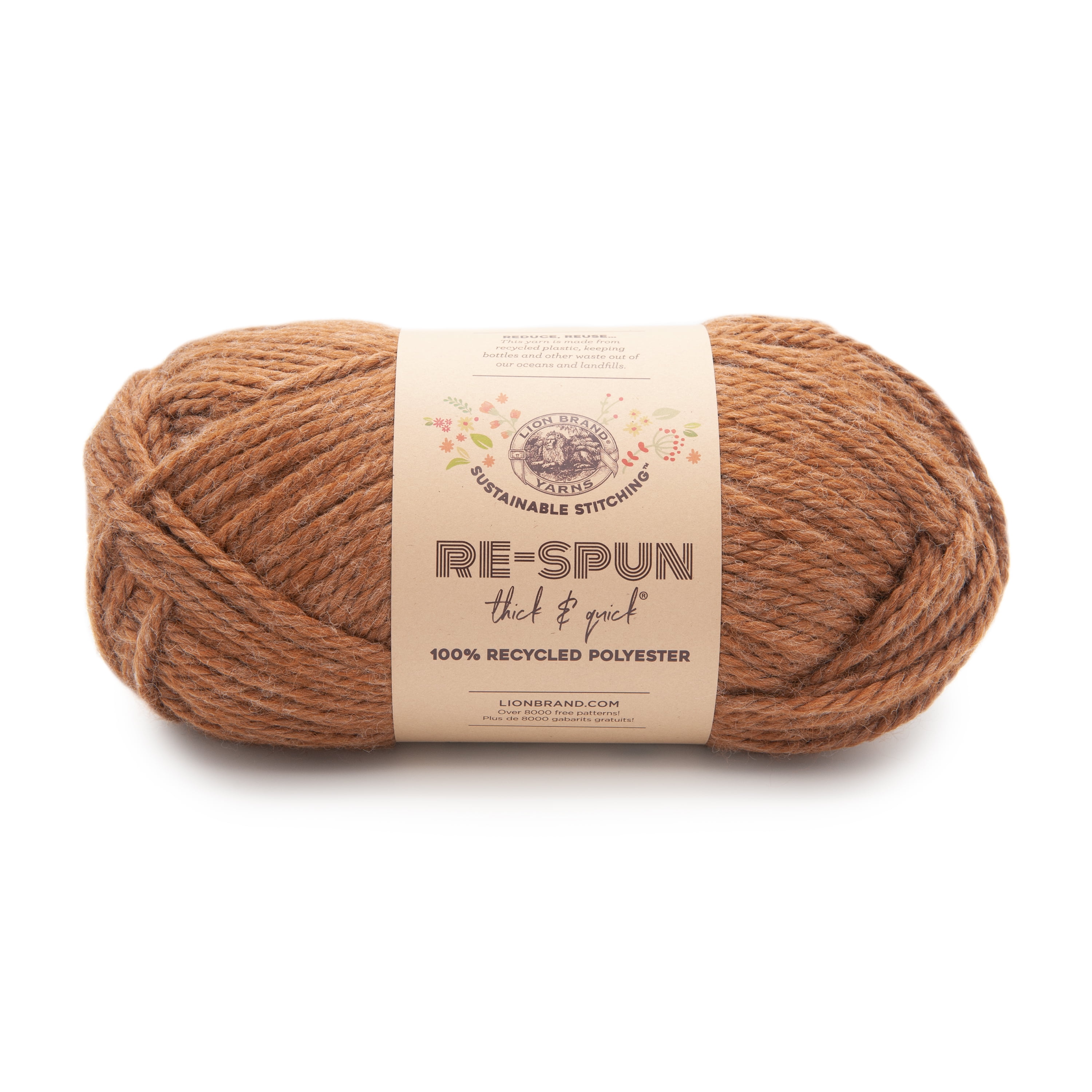 Lion Brand Yarn Re-Spun Thick & Quick Cider Super Bulky Recycled Polyester  Orange Yarn 1 Pack 