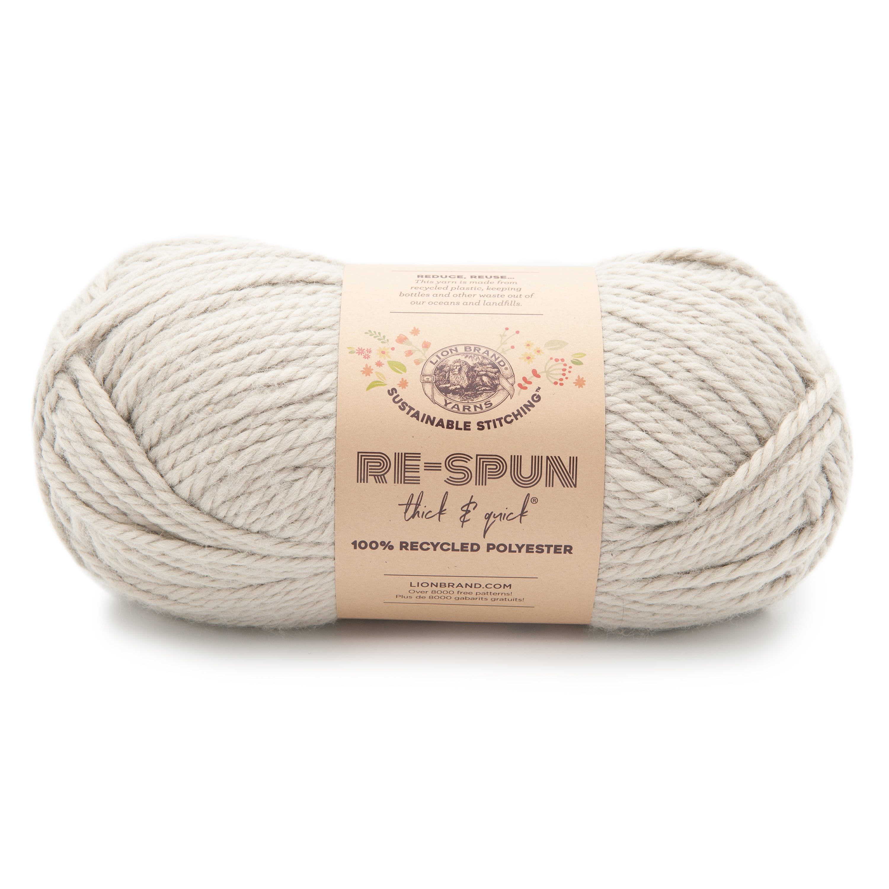 Lion Brand Re-Spun Thick and Quick Yarn-Silver - 20281830