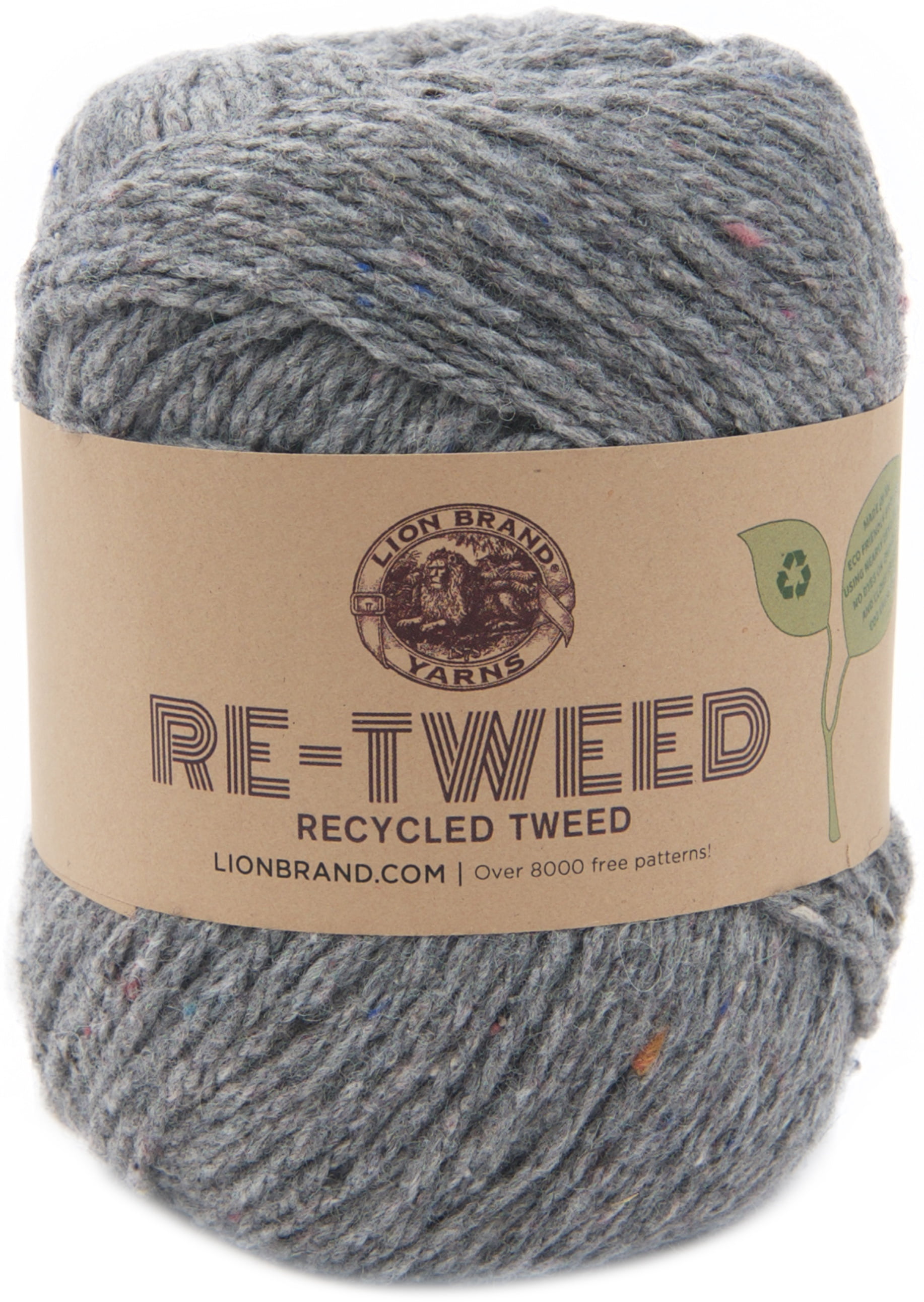 Lion Brand Yarn Re-Tweed Arctic Ice 253-149AP Medium Recycled Wool ...
