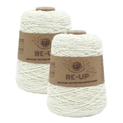 Lion Brand Yarn Re-Up Bonus Bundle Full Moon Medium Recycled Cotton, Recycled Polyester Yarn 2 Pack
