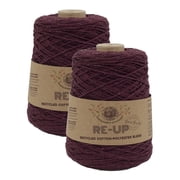 Lion Brand Yarn Re-Up Bonus Bundle Pomegranate Medium Recycled Cotton, Recycled Polyester Yarn 2 Pack