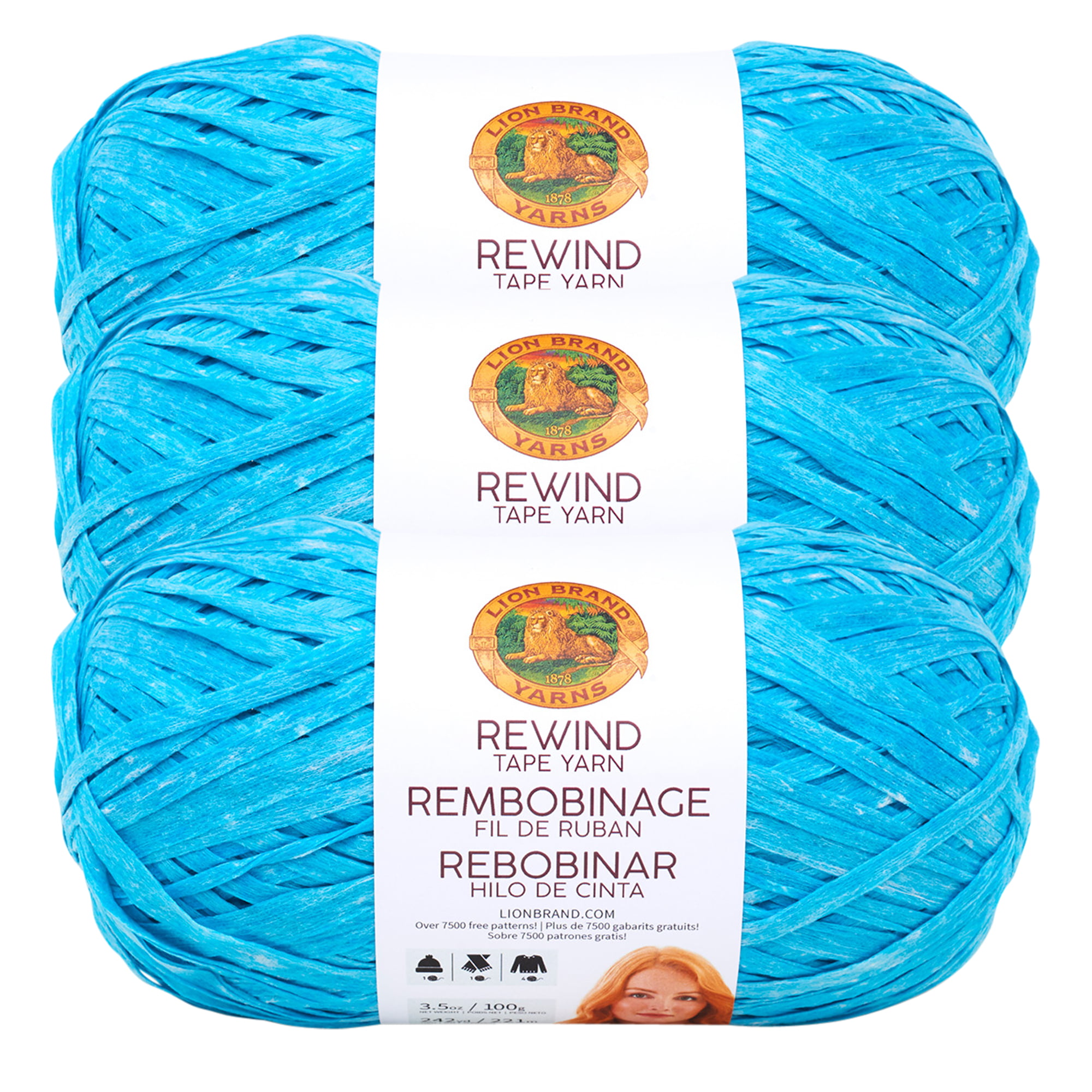 Lion Brand Yarn Truboo Yarn for Knitting and Crocheting, Sable, 3 Pack