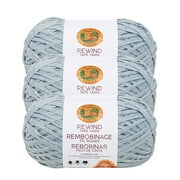 Lion Brand Yarn Rewind Marbles Tape Bulky Polyester, Viscose Grey Yarn 3 Pack
