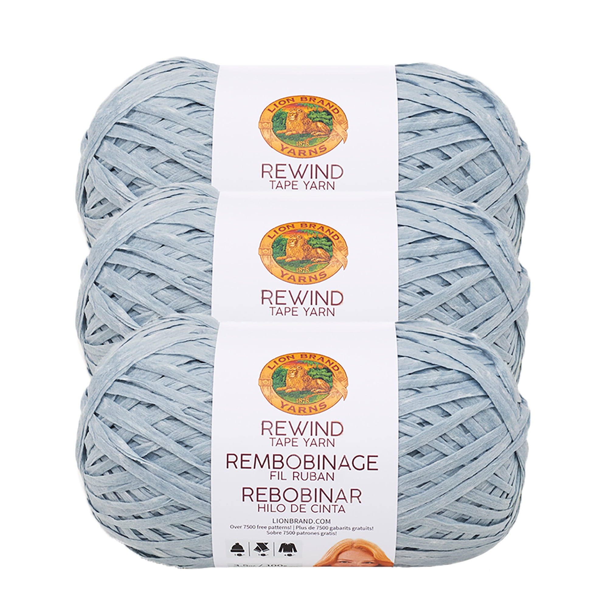 Lion Brand Yarn Rewind Marbles Bulky Yarn Polyester, Viscose Yarn 3 Pack
